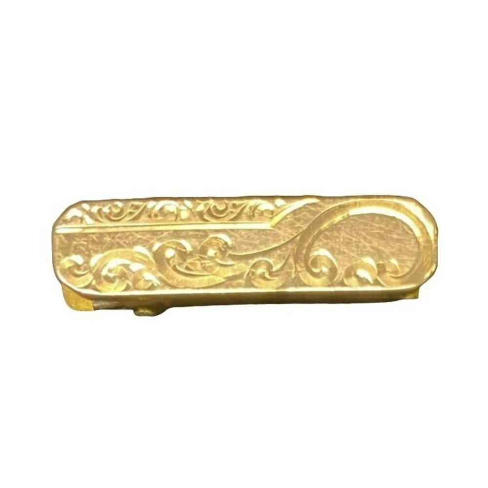 Vintage Gold Tone Engraved "F.E.B." Monogramed Tie Clip By S&C